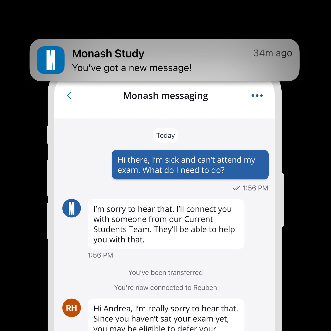 A mobile device showing reminder feature.